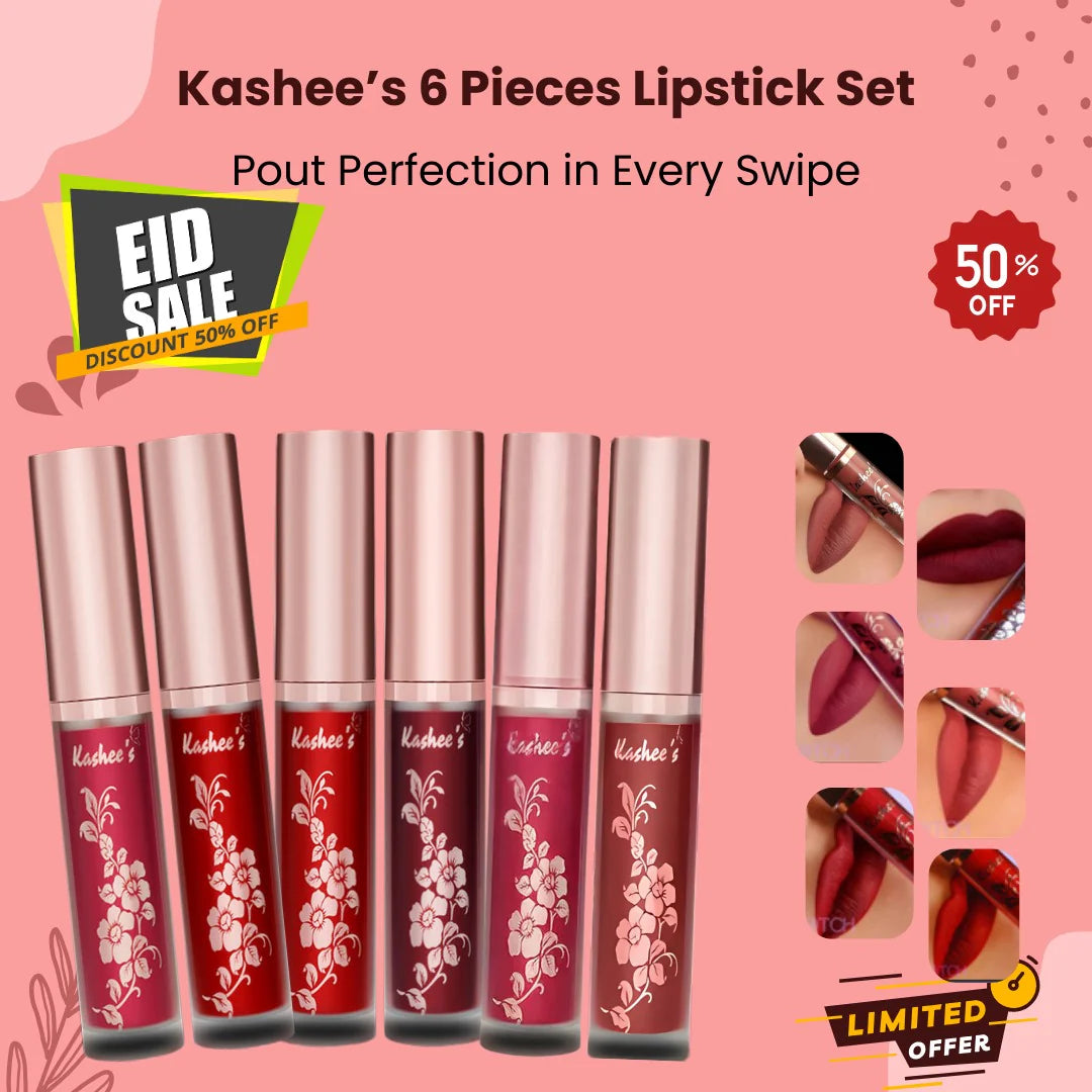 Kashee 6 pcs Matte LipGloss Set